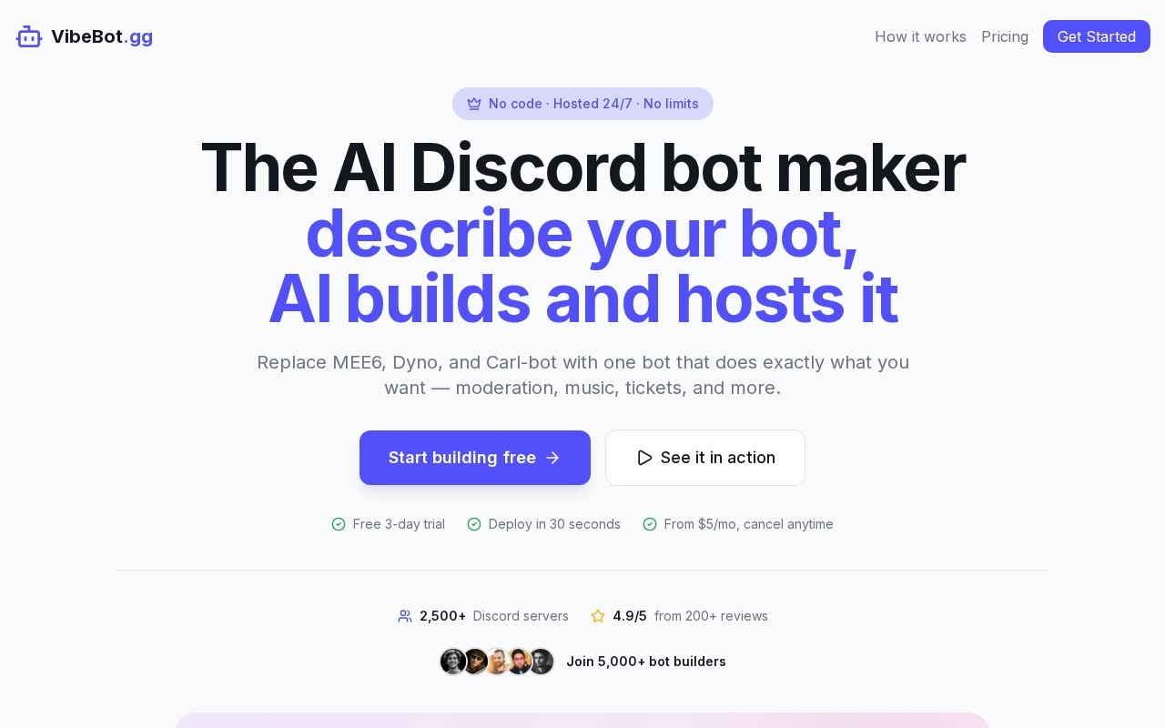 VibeBot.gg官网截图