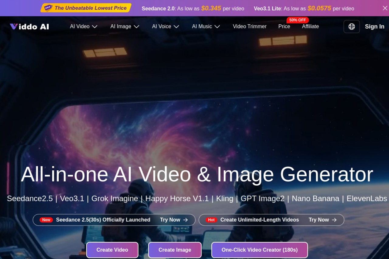 Viddo-Veo3 AI Video Generator官网截图
