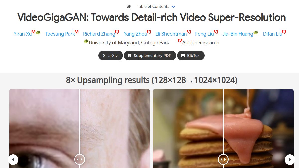 VideoGigaGAN官网截图