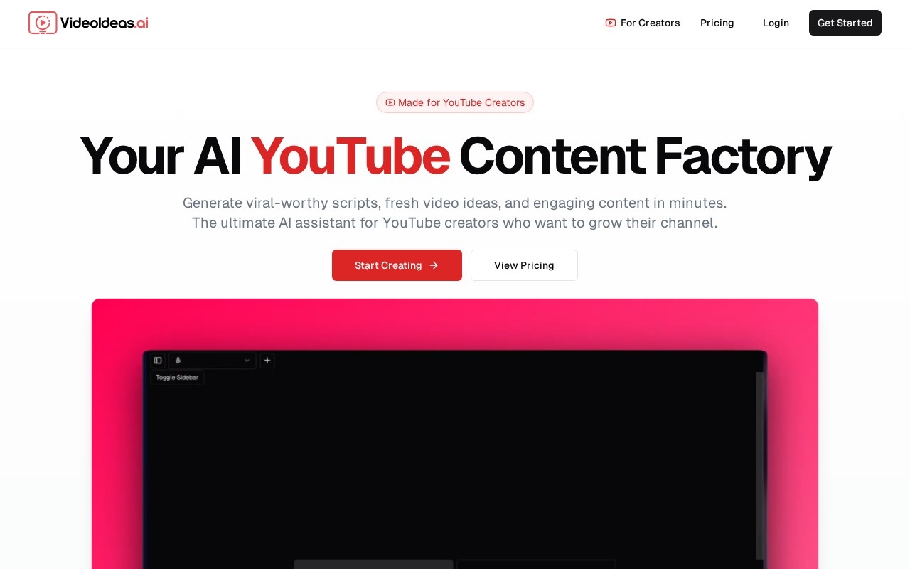 VideoIdeas.ai官网截图