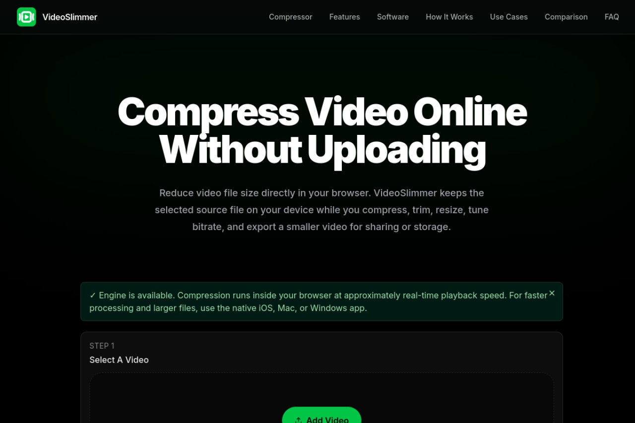 VideoSlimmer - Smart Video Compressor官网截图