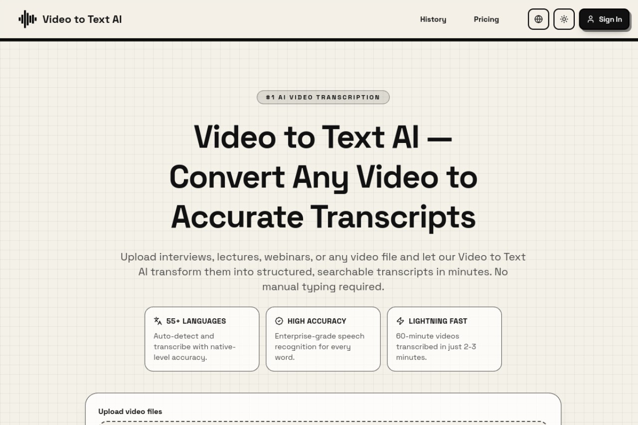 Video to Text AI官网截图