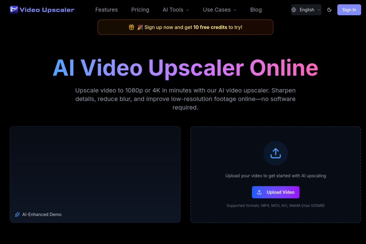 Video Upscaler官网截图