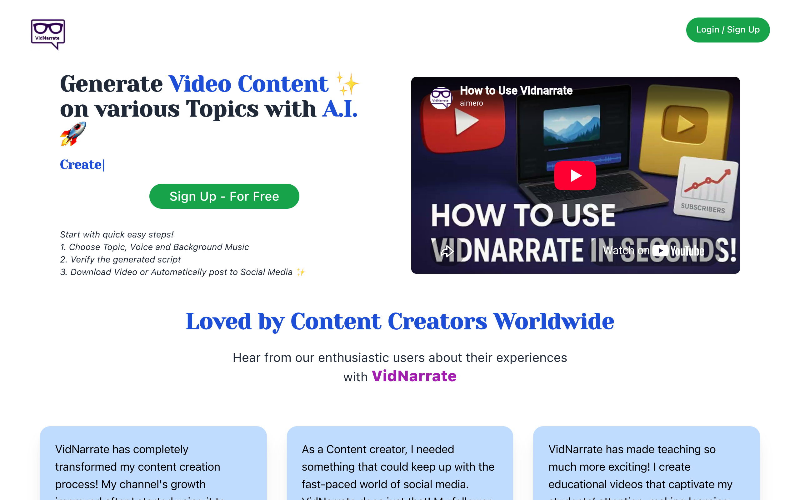 VidNarrate官网截图