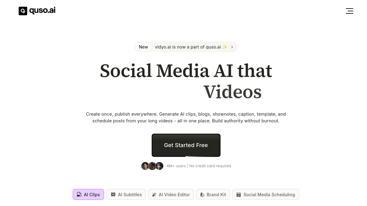 vidyo.ai官网截图