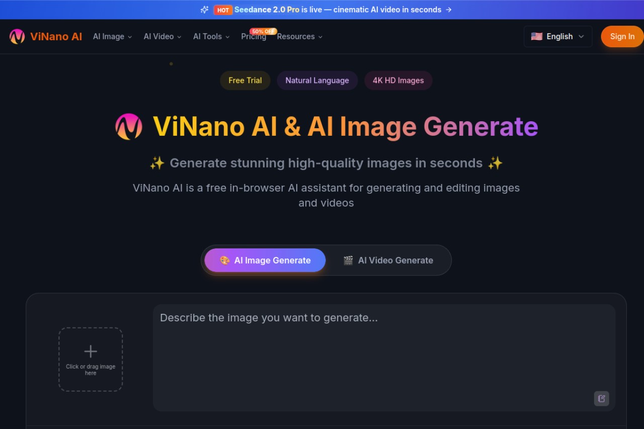 ViNano AI官网截图