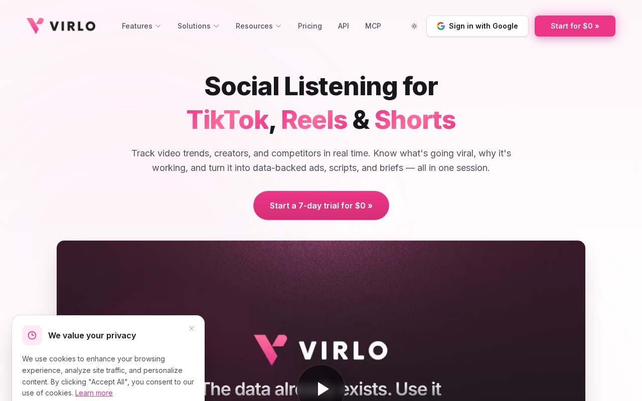 Virlo官网截图