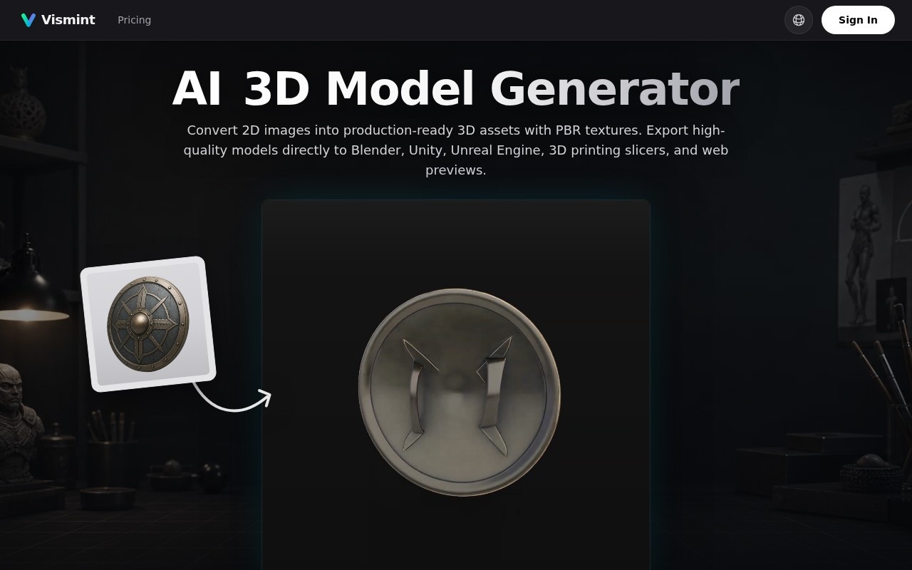 Vismint - Image to 3D Model官网截图