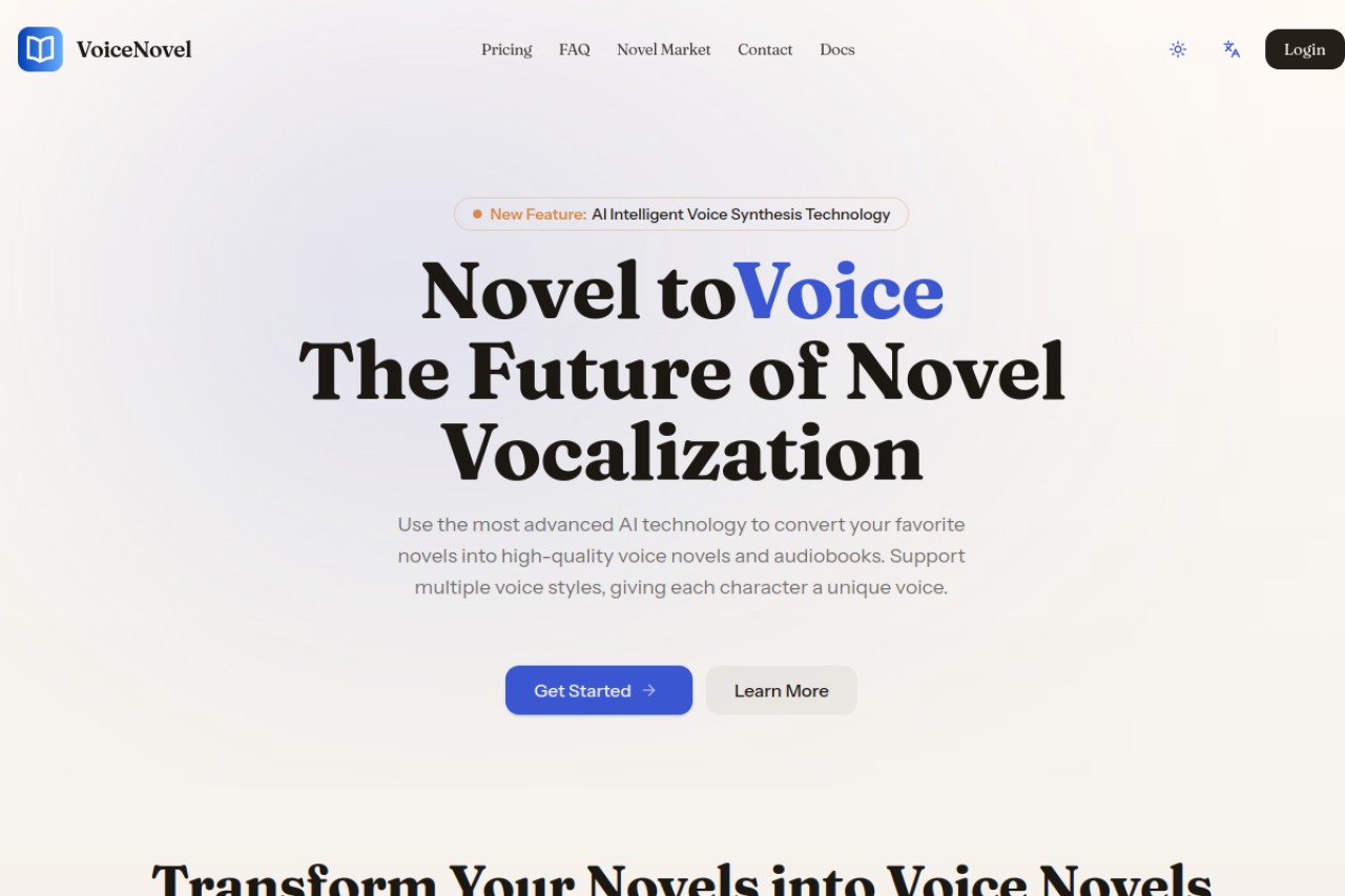 VoiceNovel官网截图