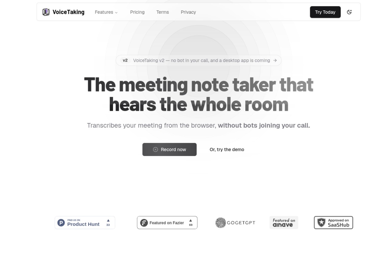VoiceTaking官网截图