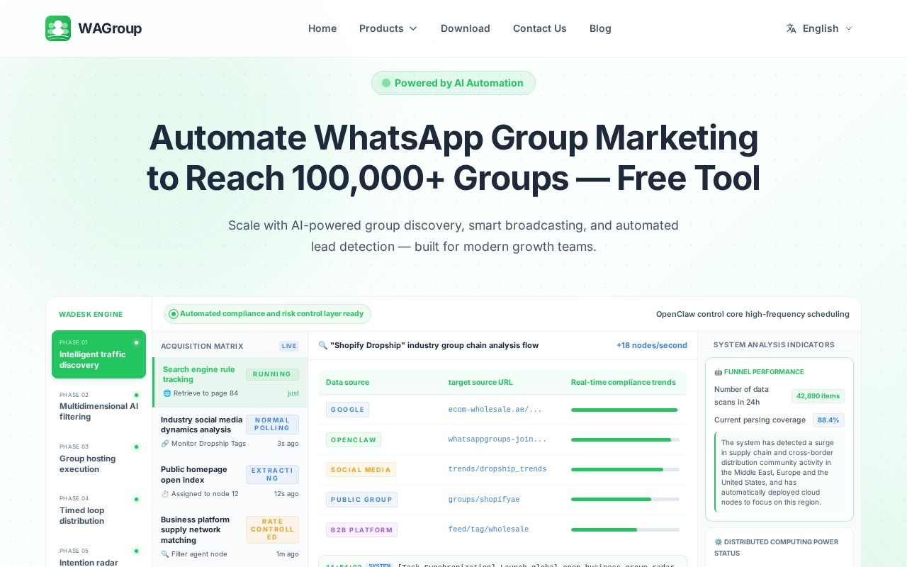WhatsApp Group Marketing Tool官网截图