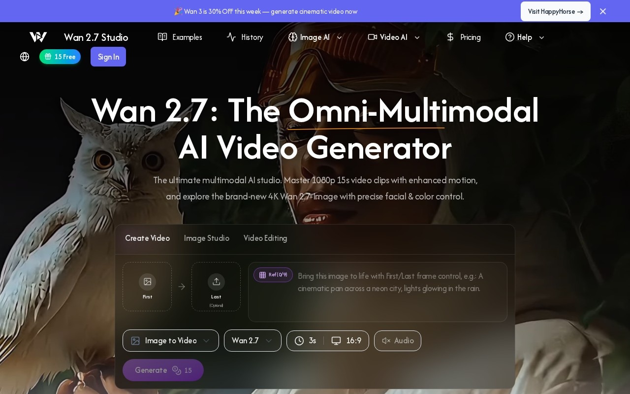Wan 2.7 AI官网截图