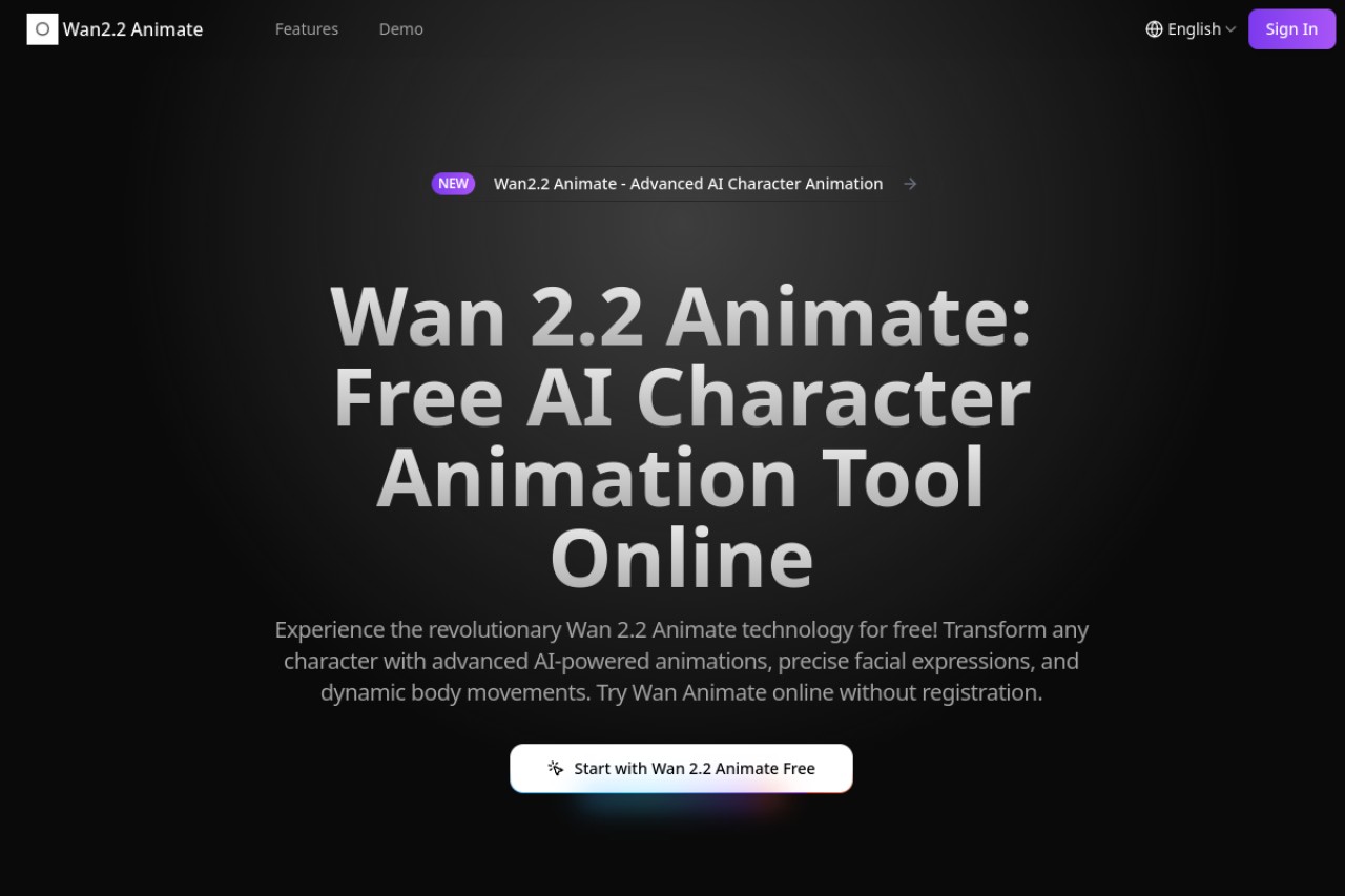 Wan 2.2 Animate官网截图