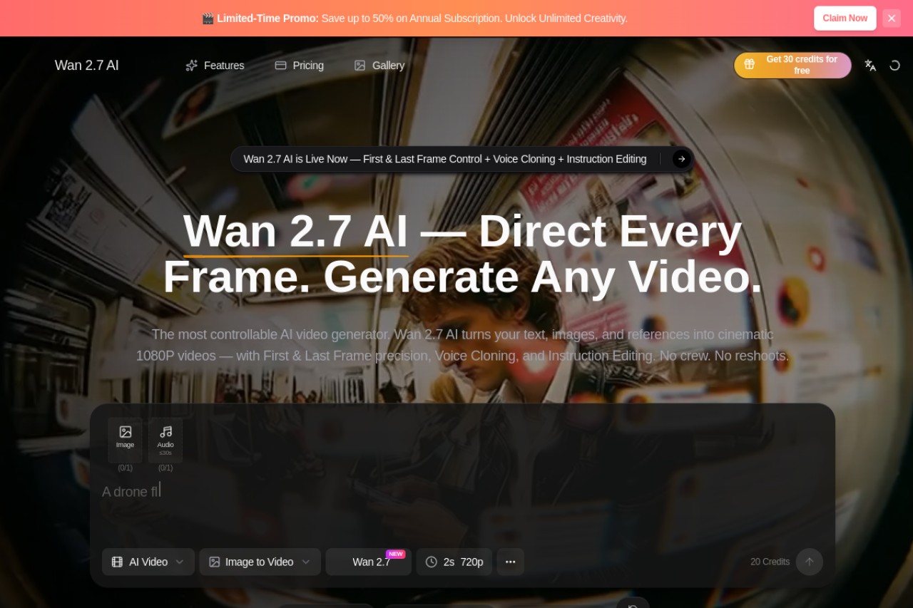 Wan 2.7 - AI Generator & Editor官网截图