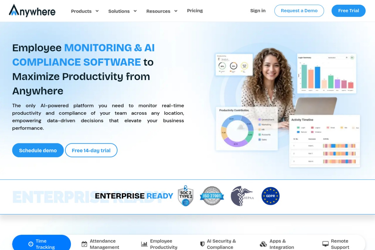 wAnywhere - Employee Monitoring Software官网截图