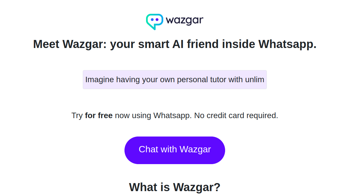 Wazgar - ChatGPT in Whatsapp官网截图