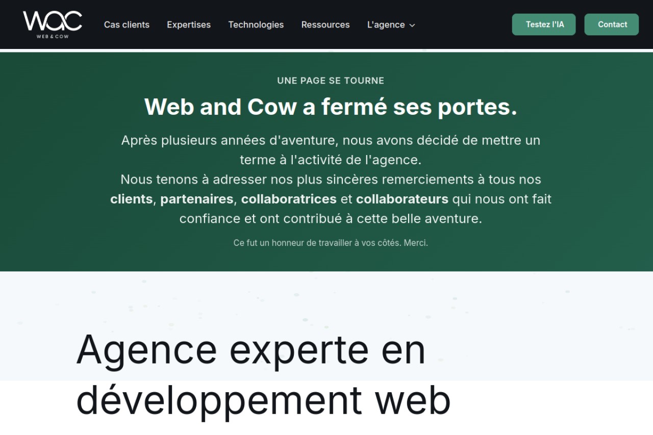 Web and Cow官网截图