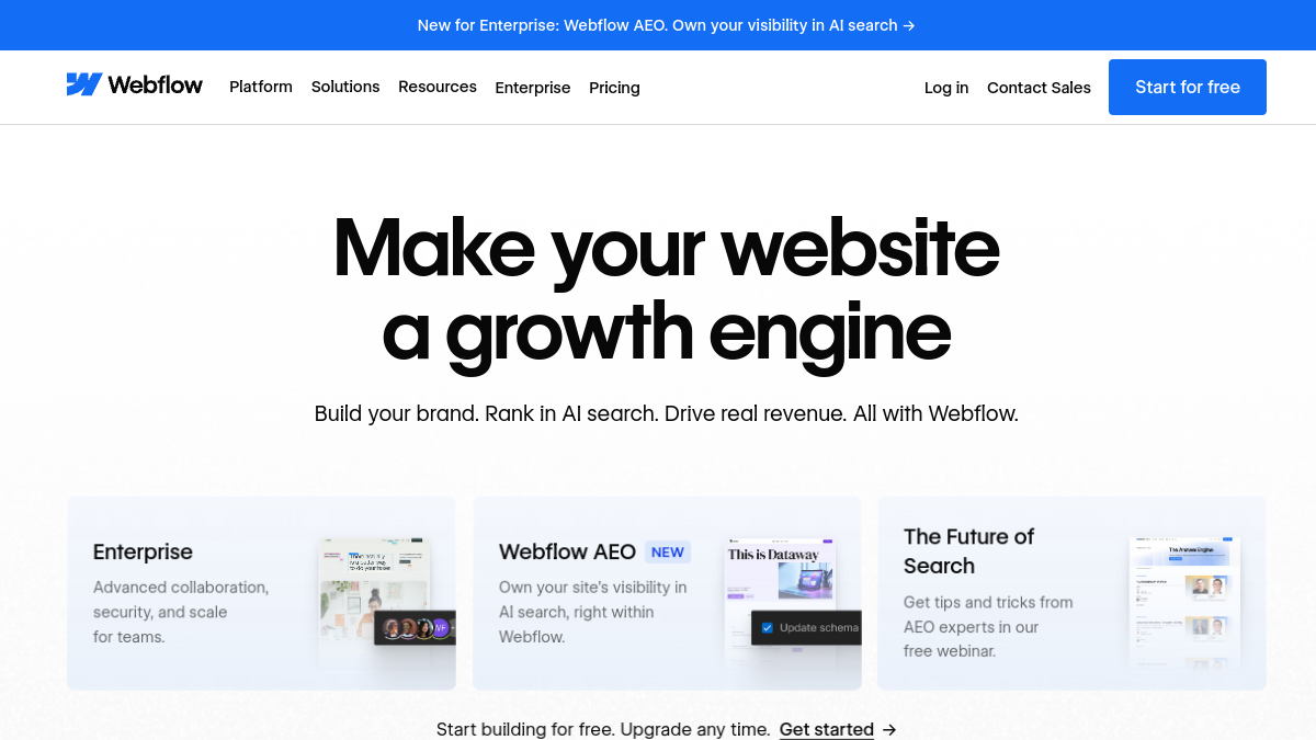 Webflow官网截图