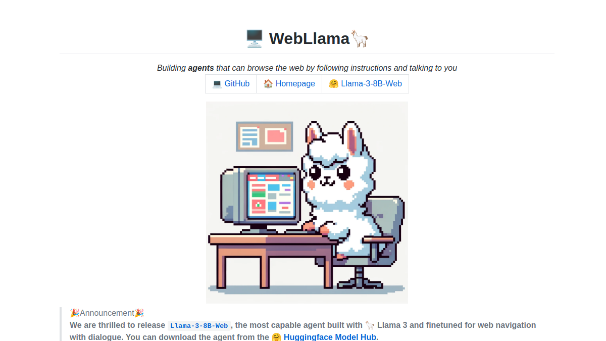 WebLlama官网截图