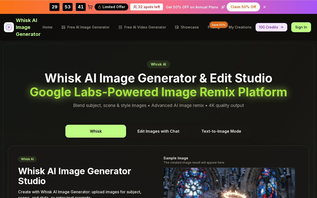 Whisk AI Image Generator官网截图