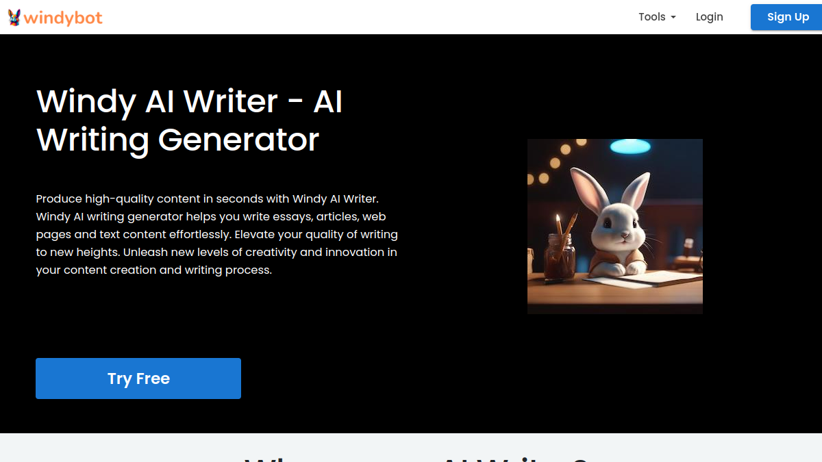 Windy AI Writer官网截图