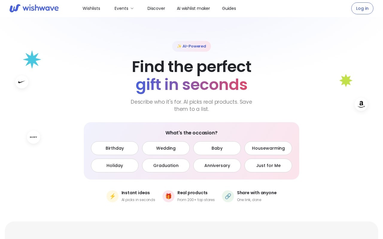AI gift finder by wishwave官网截图