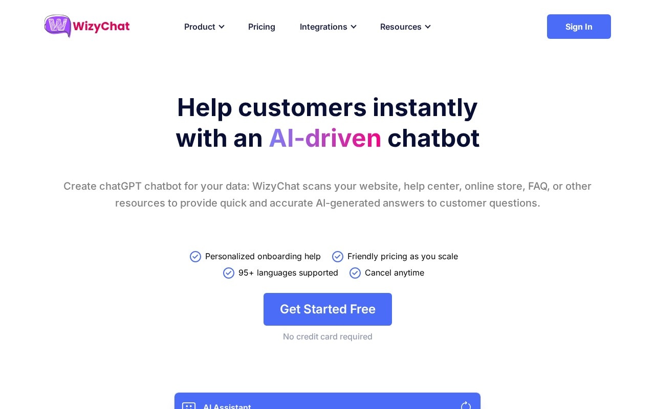 WizyChat官网截图