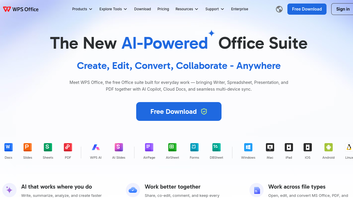 WPS Office官网截图