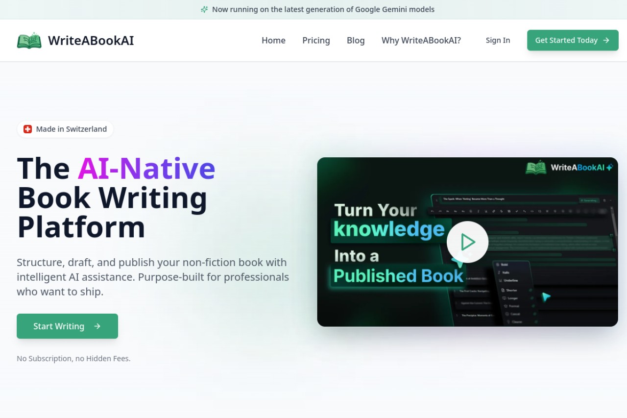 WriteABookAI官网截图