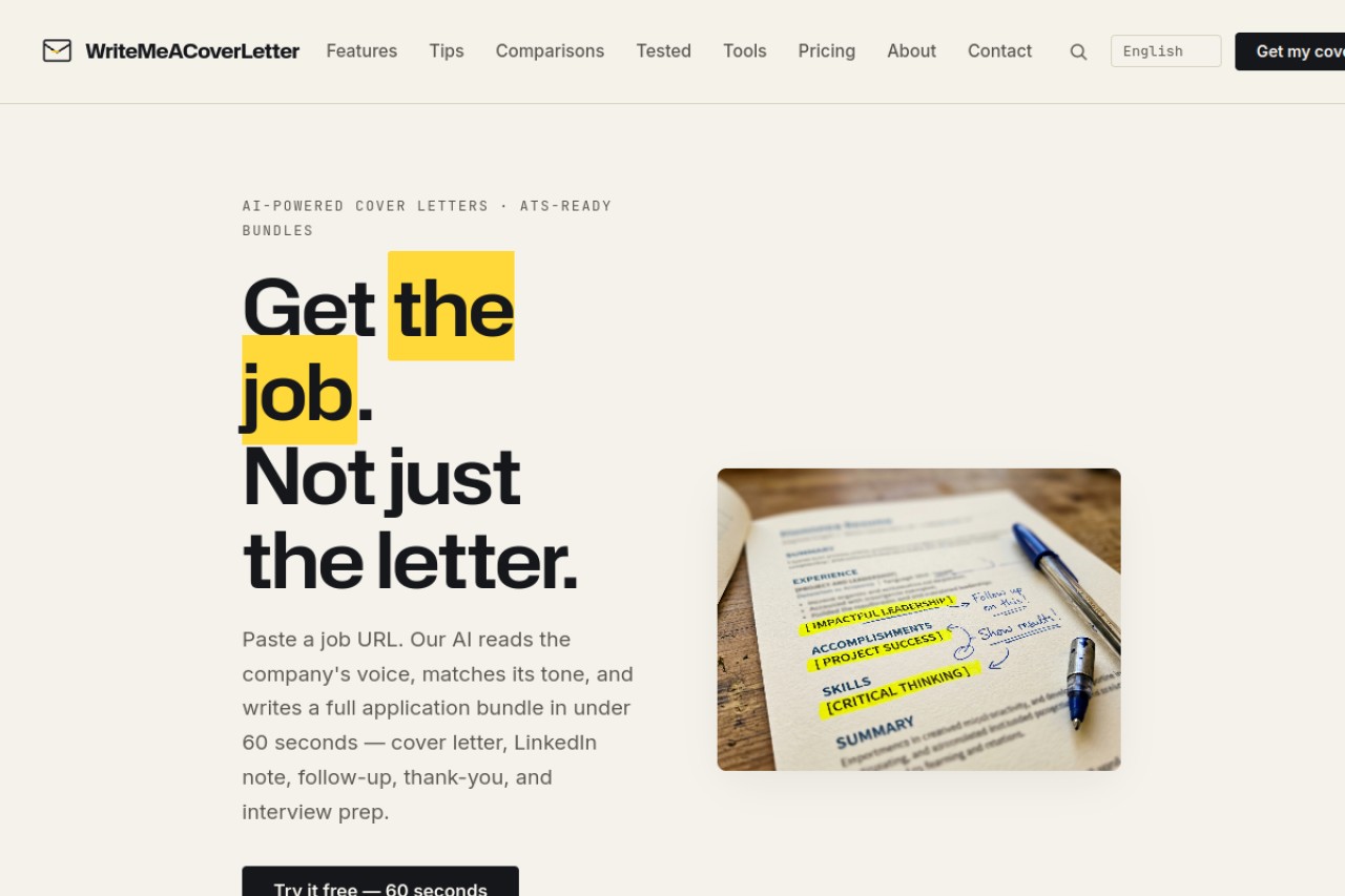 Write Me A Cover Letter官网截图