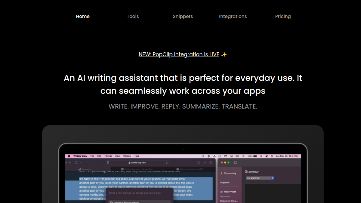 Writers Brew官网截图