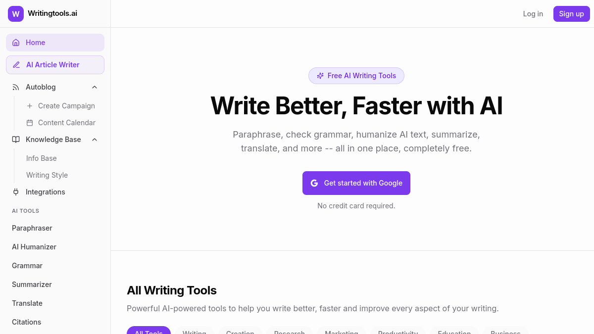 writingtools.ai官网截图