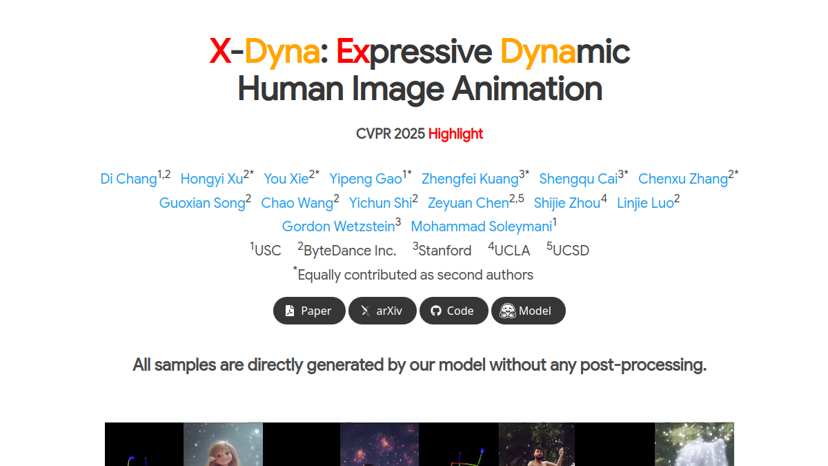 X-Dyna官网截图