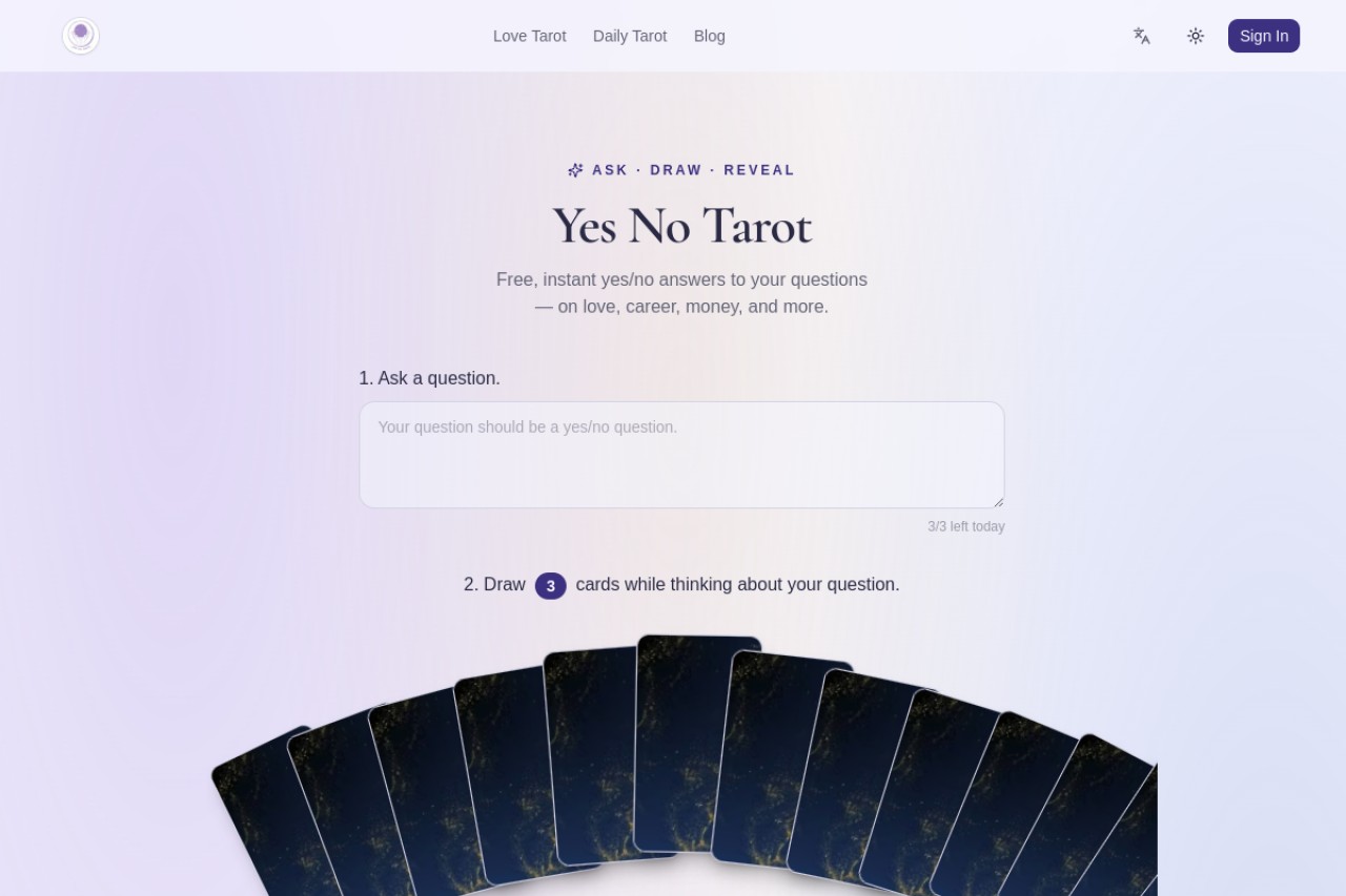 Yes No Tarot官网截图
