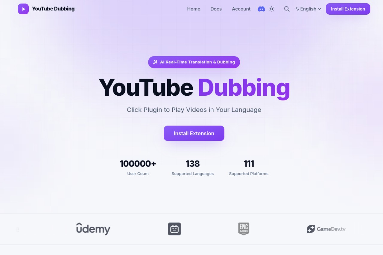Youtube Dubbing官网截图