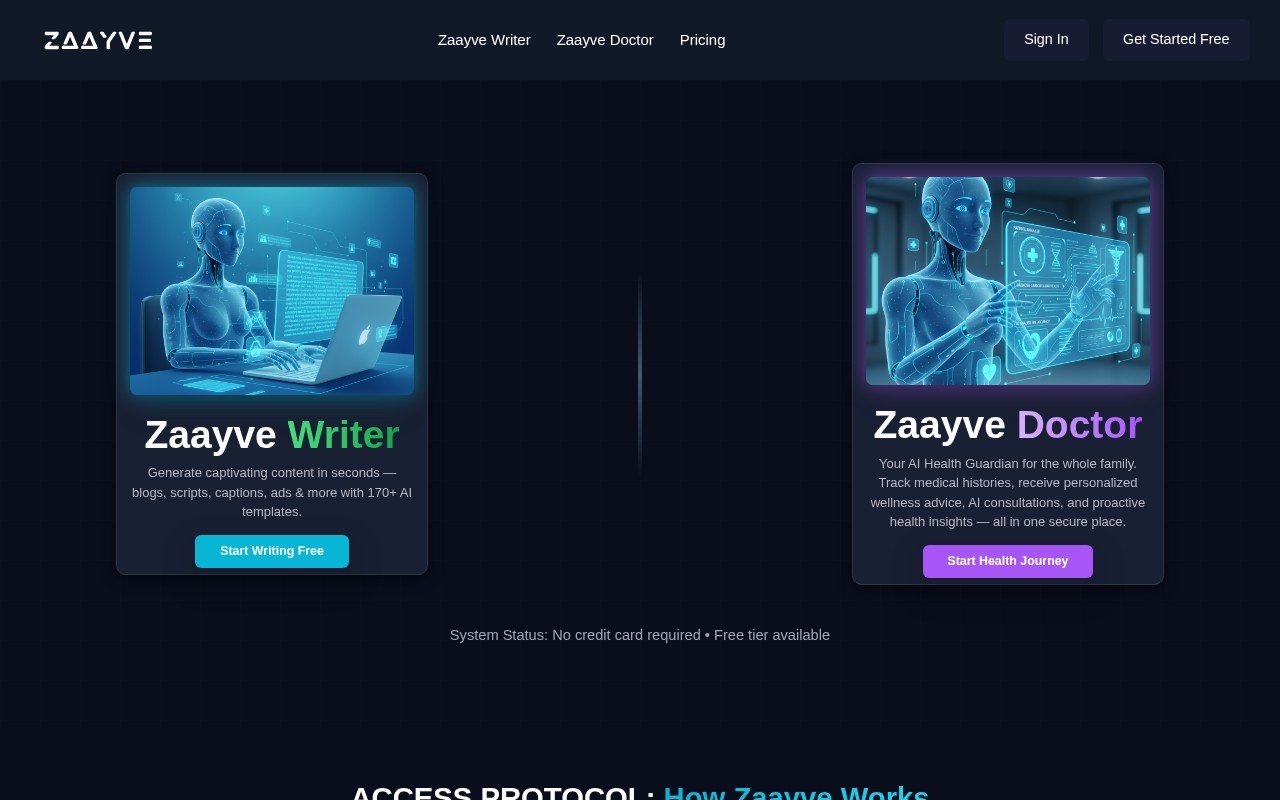 Zaayve官网截图