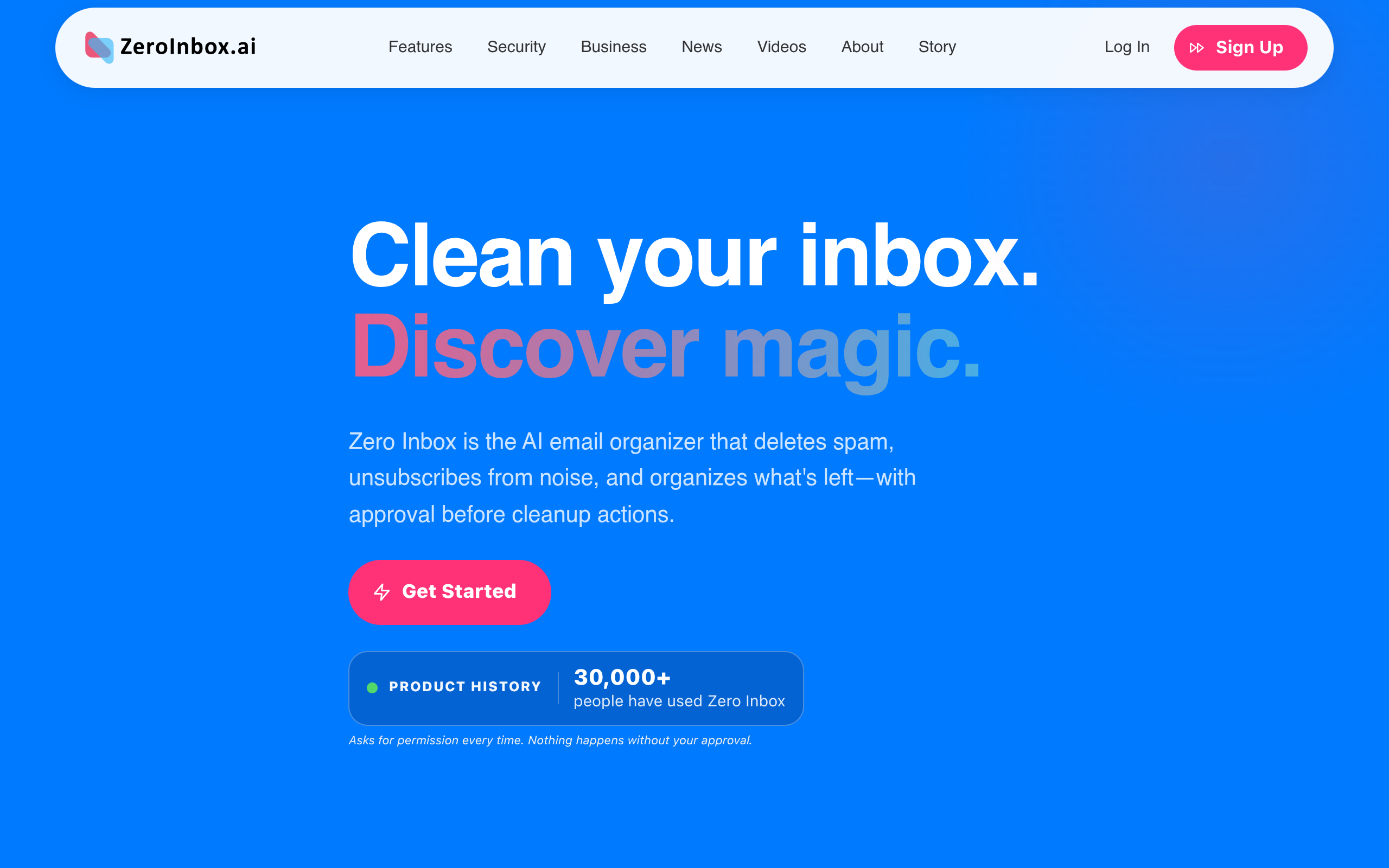 ZeroInbox.ai官网截图